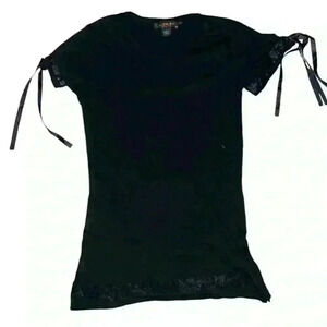 Diesel Black Gold Tops Xs Short Sleeves Crew Neck Minimalist Biker Monochrome